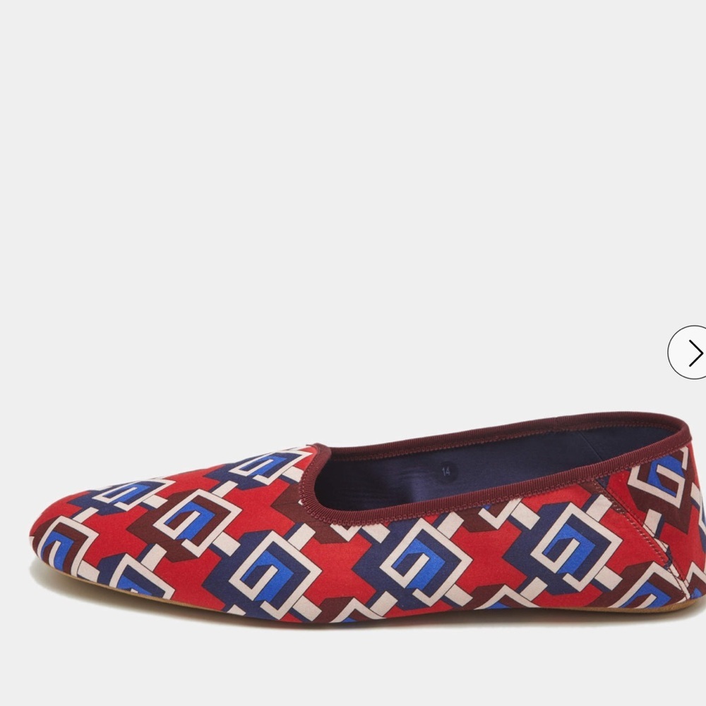 Gucci Red Satin Voyage Geometric G Print Slippers NEW in Box SZ 16 - Picture 3 of 12